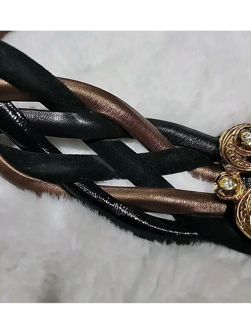 EMANUEL UNGARO – PARALLEL PARIS Vintage Multi-Texture Braided Leather Belt · 30